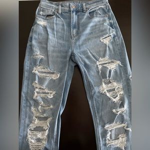 American Eagle High Waist Ripped Mom Jeans